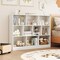 41 inches Freestanding White Wooden Toy Cabinet with 10 Storage Cubbies and Large Top for Books and Toys